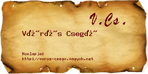 Vörös Csegő névjegykártya